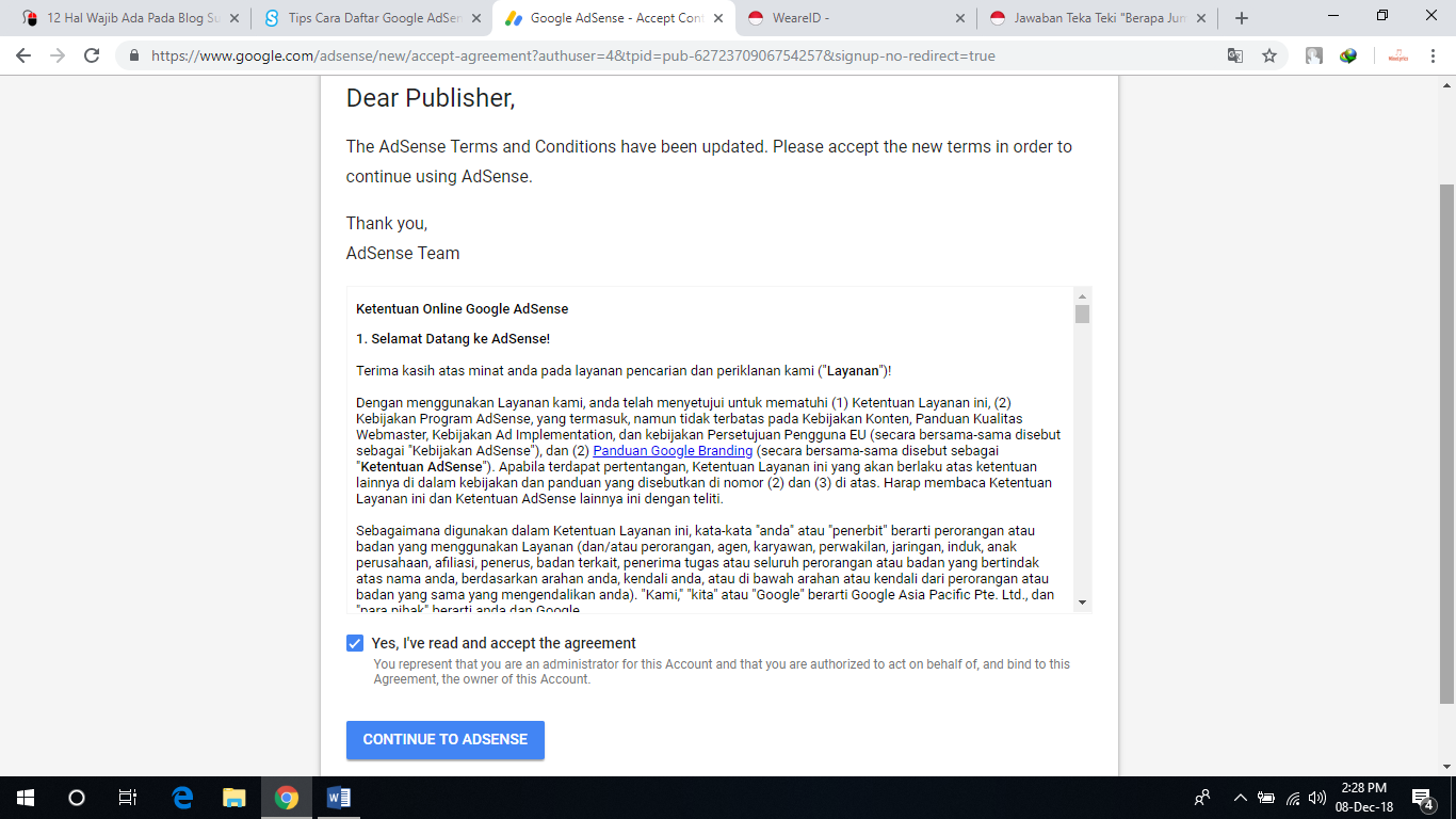 mendaftar adsense