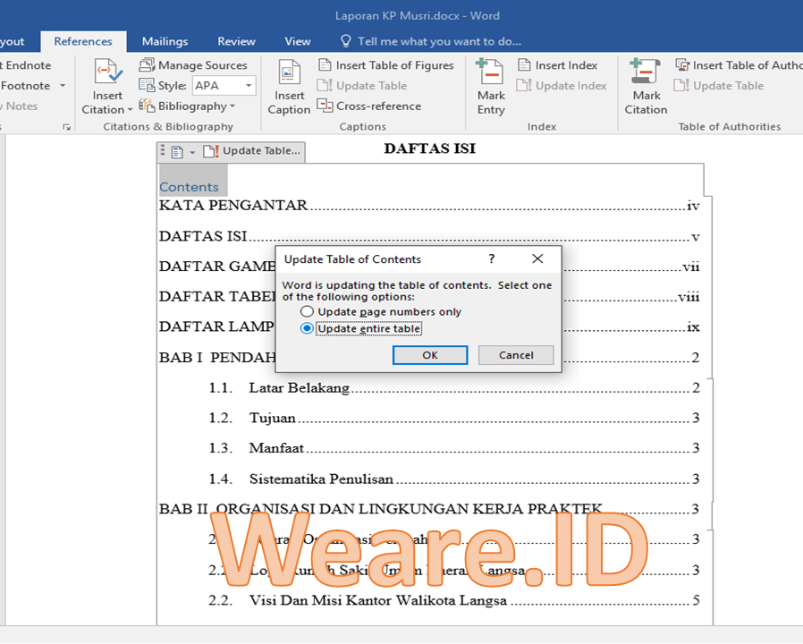 Cara Membuat Daftar Isi di Microsoft Word dengan Mudah 12 Cara Membuat Daftar Isi di Microsoft Word dengan Mudah