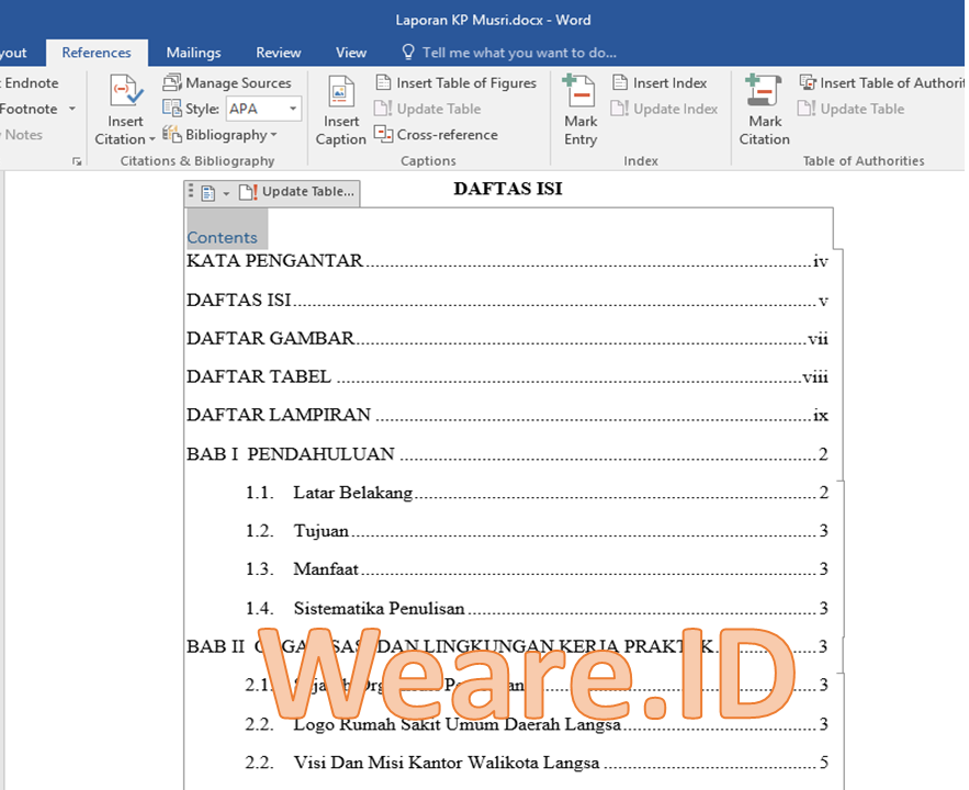 Cara Membuat Daftar Isi di Microsoft Word dengan Mudah 11 Cara Membuat Daftar Isi di Microsoft Word dengan Mudah