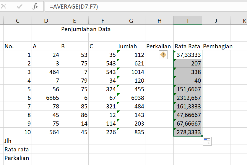 Kumpulan Rumus Excel Lengkap untuk Perhitungan