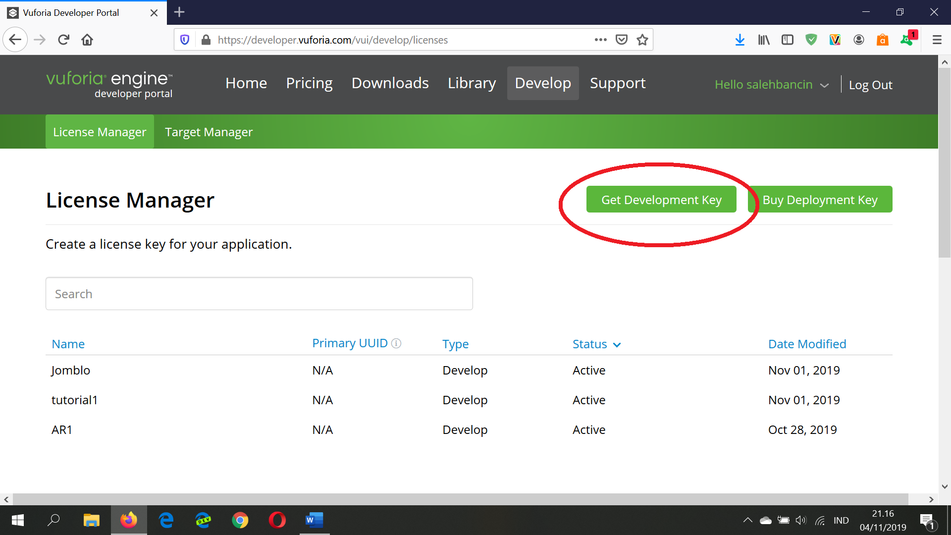 Membuat License Key